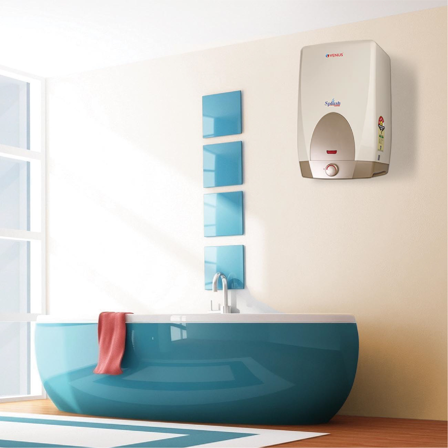 Venus Splash Copper 15L Storage Water Heater – Copper Tank | 10 years on tank Guantantee | 4 Star | Super Heavy Gauge Copper Element